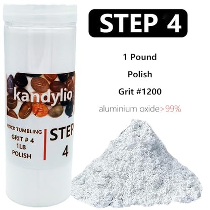 Kandylio Rock Tumbler Grit Kit 4 Lbs. 4-Steps Rock Tumbling Grit and Polish Refill,Polish Up to 30 lbs. of Rocks, Rock Polishing Grit Media for Any - WoodArtSupply