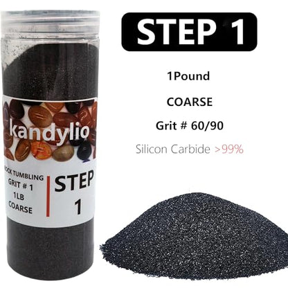 Kandylio Rock Tumbler Grit Kit 4 Lbs. 4-Steps Rock Tumbling Grit and Polish Refill,Polish Up to 30 lbs. of Rocks, Rock Polishing Grit Media for Any - WoodArtSupply