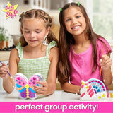 Just My Style Paint & Sparkle Figurines, Paintable Unicorn Rainbow & Butterfly Photo Holder, Create Funky Decor, Includes Art Supplies, Stickers & Just My Style