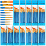 Paint Brushes, 12 Pack 120 Pcs Nylon Hair Brushes Set Acrylic Painting Brushes Multipurpose Paint Brush for Canvas Watercolor Face Painting Fabric PAXCOO