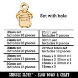 Cute Kawaii Toasted Marshmallow Mini Wood Shape Charms Jewelry DIY Craft - 30mm (6pcs) - with Hole Sniggle Sloth