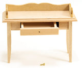 Dollhouse Miniature Unfinished Writing Desk with 1 Drawer Classics by Handley