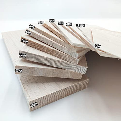 10 Pack 4mm Balsa Wood Sheets 100mm X 300mm Natural Unfinished Wood for House Aircraft Ship Boat DIY Wooden Plate Model Craft Project US3004