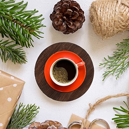 Zerodeko 5pcs Carbonized Round Wood Chips Unfinished Wood Shield Plaque DIY Wood Ornaments Wood Slices Centerpieces Blank Wood Slices Unfinished Zerodeko