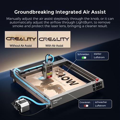 Official Creality Laser Engraver 40W, Falcon 2 Laser Cutter, 25000mm/min Speed DIY Laser Engraving Machine with Air Assist for Wood, Metal, Acrylic, Creality
