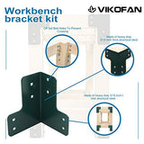 vikofan 8 Pcs Workbench Bracket Kit Sturdy Steel Angle Brackets Multi-Angle Joint Fastener Shelf Fit for Desk Edge & Box & Wood Beam with Screws vikofan
