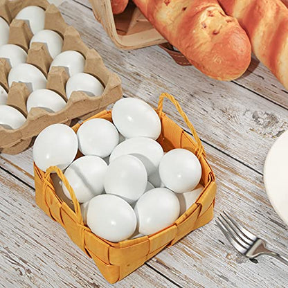 SallyFashion 48 Pcs White Wooden Eggs Fake Eggs Easter Eggs for Children DIY Game,Kitchen Craft Adornment,Toy Foods - WoodArtSupply