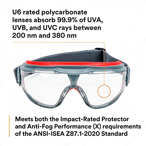 3M GoggleGear 500 Series GG501SGAF, Clear Scotchgard Anti-fog lens 3M