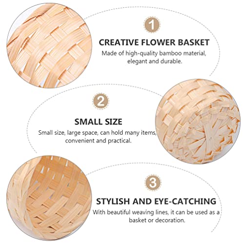 Zerodeko 12 PCS Miniature Artifical Wood Woven Baskets, Mini Woven Baskets Party Favor, Mini Woven Baskets Without Handles for Home Office Table Zerodeko