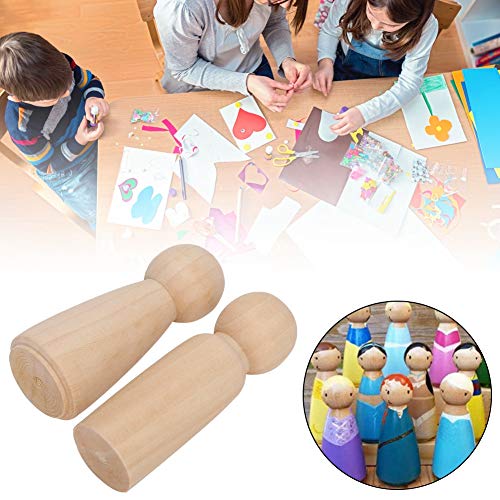 20Pcs Unfinished Wood Peg Dolls, 10 Boys and 10 Girls, Innovative DIY Wood Shapes Figures for Painting, Craft Art Projects Peg Game Biitfuu