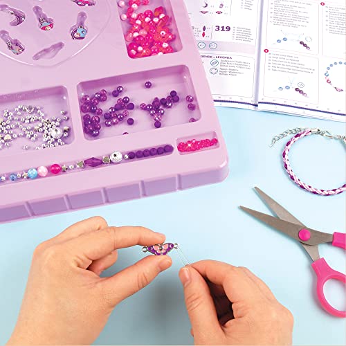 Make It Real - Crystal Dreams: Spellbinding Jewelry & Gems - DIY Charm Bracelet Making Kit - Friendship Bracelet Kit with Beads, Charms & Cord - Arts Make It Real