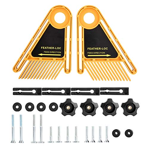 Featherboard for Table Saws, Adjustable Double Feather Board with Plastic Slide Block Gasket and Screws, Professional Multipurpose Table Saw Liccx