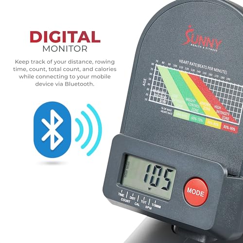 Sunny Health & Fitness Smart Magnetic Rowing Machine with Extended Slide Rail with Exclusive SunnyFit® App Enhanced Bluetooth Connectivity – Sunny Health & Fitness