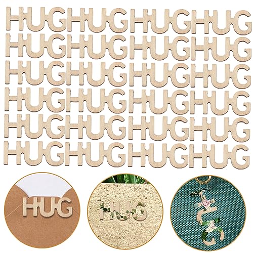 COOPHYA 100pcs DIY Wood Crafts Decorative Wood Hug DIY Wood Cutouts Wedding Table Confetti Wooden Table Scatter Unfinished Wood Crafts Wedding Favors COOPHYA