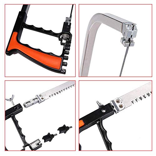 12Pcs Multifunction Handsaw Set,Hacksaw,Coping Saw, Bow Saw, Wood Saw, Steel Saw for Cutting Wood, Tile, Glass, Metal, Plastic, Ceramic Hunting,