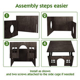 Rabbit House Wooden, Rabbit Houses and Hideouts WHEARTED, Large Rabbit Hideout Bunny House with Multiple Windows for Indoor Adult Bunnies Guinea Pigs WHEARTED