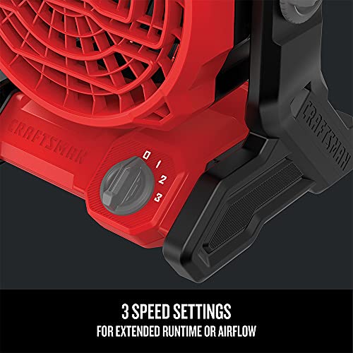 CRAFTSMAN 20V MAX* Cordless Fan, Tool Only (CMCE001B), Red Craftsman