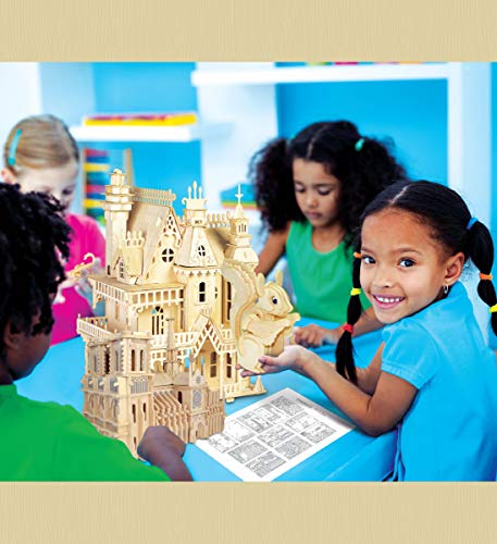 Puzzled 3D Puzzle Notre Dame Cathedral Wood Craft Construction Model Kit, Educational DIY Wooden Toy Assemble Model Unfinished Crafting Hobby Puzzle Puzzled