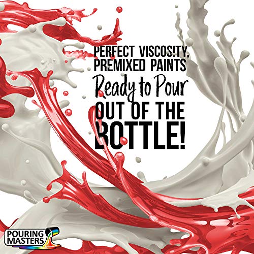 U.S. Art Supply Pouring Masters 8-Color Metallic Ready to Pour Acrylic Metallic Pouring Paint Set - Premium Pre-Mixed High Flow 8-Ounce Bottles - for - WoodArtSupply