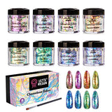 LET'S RESIN Chameleon Chunky Flakes, Resin Supplies-8 Color Intense Colorshift Pigment Powder for Resin Crafts/Tumblers, Chrome Powder Iridescent LET'S RESIN