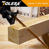 TOLESA Wood Pruning Reciprocating Saw Blades 12 inch 5 TPI Sawzall Blades Green Wood Construction Wood Cutting and PVC Pipe Cutting CRV Sharp Ground TOLESA