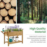 Yaheetech 49x22x32in 8 Pockets Horticulture Raised Garden Bed Elevated Wood Planter Box Stand with Foldable Side Table and Storage Shelf for Yaheetech