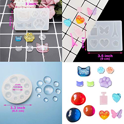  EuTengHao Resin Molds 43Pcs Silicone Molds for Resin, Epoxy  Resin Crown Shape Mold Heart Shape Mold with Mica Powder for Storage Box  Jewelry Trinket Container DIY Resin Casting Crafts : Arts