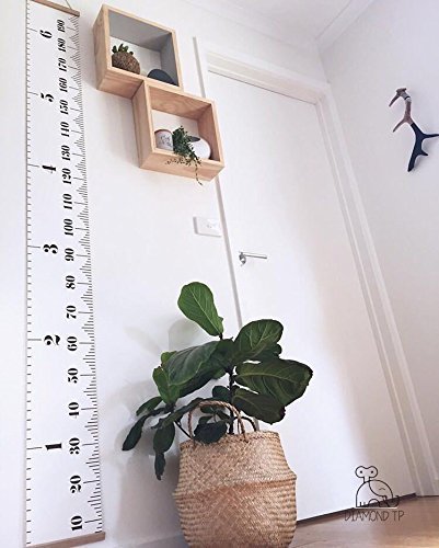 MinoMia Kids Growth Chart, Wood Frame Fabric Canvas Height Measurement Ruler from Baby to Adult for Child's Room Decoration 7.9 x 79in (7.9 x 79in, MinoMia