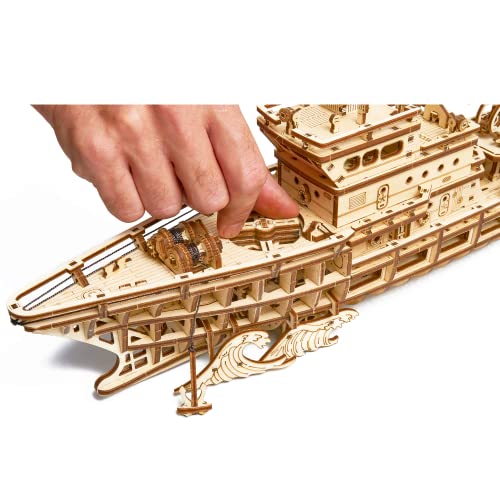 Wood Trick Yacht Mechanical 3D Wooden Puzzles for Adults and Kids to Build - Rides up to 8 ft - Model Kits for Adults - DIY Wooden Models for Adults - WoodArtSupply