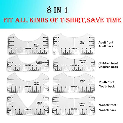 LBttnny 10 Packs Tshirt Ruler Guide Heat Press,T-Shirt Alignment Ruler  Guide Tool Cricut Maker Transfer Vinyl HTV Sewing Accessories Supplies  Cricut