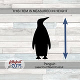 Emperor Penguin Wood Cutouts for crafts, Laser Cut Wood Shapes 5mm thick Baltic Birch Wood, Multiple Sizes Available Elliefont Styles