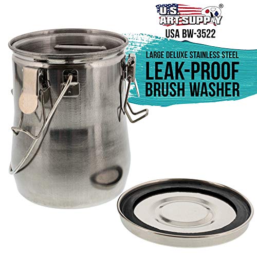 US Art Supply Large Stainless Steel Leak-Proof Premium Brush Washer US Art Supply