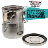 US Art Supply Large Stainless Steel Leak-Proof Premium Brush Washer US Art Supply