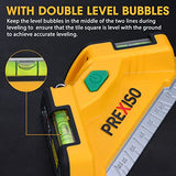 PREXISO Square Laser-65Ft Green Beam Floor Tile Laser Level, Tile Laser Line Projection, Angle 90 degree Aluminum Base Magnetic Level Square Built-In Prexiso