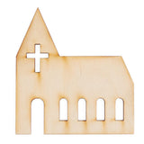 Pack of 12 Unfinished Wood Church Cutouts - Made in USA Wooden Shapes for Ornaments, Crafts, and DIY Projects Factory Direct Craft