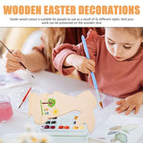 ABOOFAN 10Pcs Large Easter Bunny Wood Cutouts Unfinished Wooden Bunny Slices Blank Wood Rabbit Ornament for Painting Spring Decor Easter Party DIY ABOOFAN