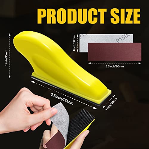 Micro Sander for Small Projects Finger Sander for Crafts with 100pcs 3.5 x 1 Inch Assorted Sandpaper of 60 120 240 400 600 800 1000 1200 1500 2000