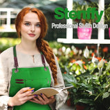 Stenffy Handmade Work Apron, Cotton Canvas, Multiple Pockets, Adjustable Cross Back Weight Apron, BBQ Cafe Kitchen Painting Carpenter Artist Apron, Stenffy