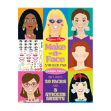 Melissa & Doug Make-a-Face Sticker Pad - Fashion Faces, 20 Faces, 5 Sticker Sheets - Reusable Stickers, Stocking Stuffers, Restickable Stickers, Melissa & Doug