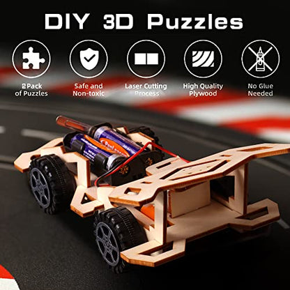 STEM Projects for Kids Ages 8-12 Wooden Model Car Kits DIY Paintable 3D Puzzles,Building Toys Science Experiment Educational Set for Boys,Assemble