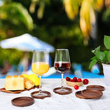 MAPRIAL Wooden Coasters for Drinks, 4 Pack 4 Inch Wood Drink Coasters Set 100% Natural Walnut Coasters for Housewarming Gifts for New Home, Office, MAPRIAL