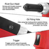 SHININGEYES Heavy Duty Air/Hydraulic Rivet Gun Professional Riveting Tool 1/4" air Power Tool no Self Suction Style (No- Self-Suction Style) SHININGEYES