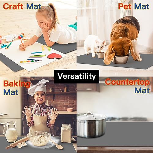 Extra Large Silicone Mat, Silicone Mats for Kitchen Counter 47.3''x23.6''x0.08", 2MM Nonslip Heat Resistant Mat, Countertop Protector, Nonstick Ultibe