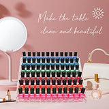 FFowcye Nail Polish Organizer, 6 Layers Acrylic Nail Polish Holder Rack Sunglasses Storage Essential Oils Display Shelf Stand Holds Up to 72 Bottles FFowcye