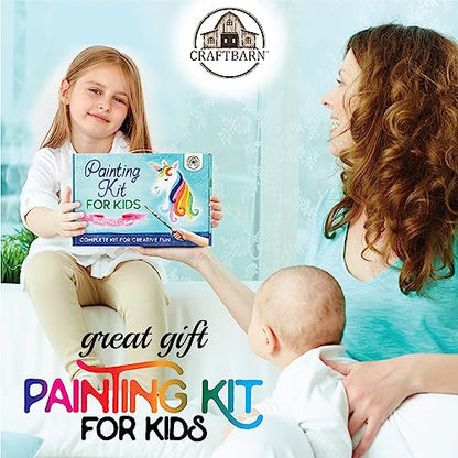 CRAFTBARN - Painting Kits for Kids Ages 4-8 | Craft Paint Set for Boys & Girls Ages 3-5 | Unicorn Princess Mermaid Theme Children’s Paint with Water