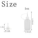 12 Pcs Precision Tip Applicator Bottles, MYYZMY 1 Ounce Translucent Glue Bottles, with 2 Mini Funnel, White Lids MYYZMY