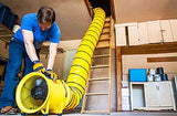 MaxxAir HVHF 12COMBO Heavy Duty Cylinder Fan with 20-foot Vinyl Hose, High Velocity Portable Utility Blower/Exhaust Axial Hose Fan, 12-Inch, Yellow MaxxAir
