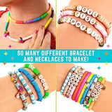 GirlZone Good Vibes DIY Jewelry Kit, Girls Jewelry Making Kit with Fun Beads, Girls' Jewelry Tools and Clay to Make Charms, Great Charm Bracelet Kit GirlZone