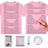 Simply Stocked Tshirt Ruler Guide for Vinyl Alignment - 8 Pcs of PVC T Shirt Rulers to Center Designs for Heat Press with 4 Accessories - 10 Inch Simply Stocked