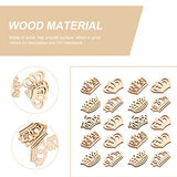 Amosfun 50PCS Wooden Pieces Crown Shape Wooden Pieces Hollow Out Wood Cutouts DIY Art Craft Embellishments Ornaments Amosfun